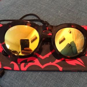 Diff Eyewear Black and Gold Sunglasses